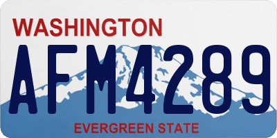 WA license plate AFM4289