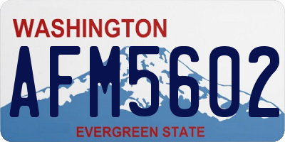 WA license plate AFM5602