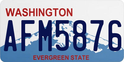 WA license plate AFM5876