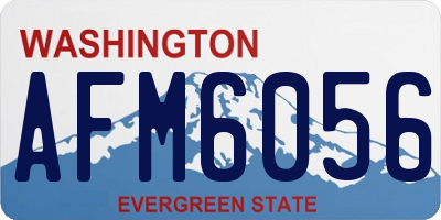 WA license plate AFM6056