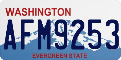 WA license plate AFM9253