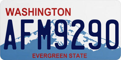 WA license plate AFM9290
