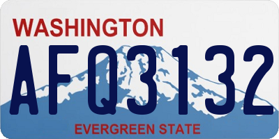 WA license plate AFQ3132
