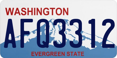WA license plate AFQ3312