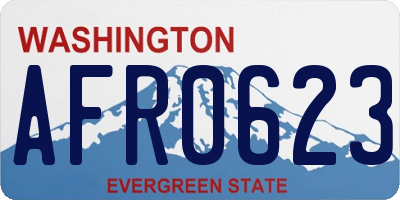 WA license plate AFR0623