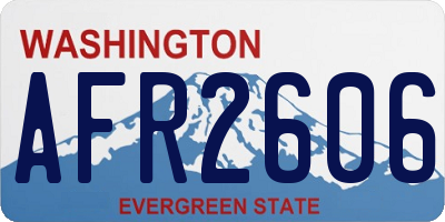WA license plate AFR2606