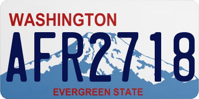 WA license plate AFR2718