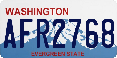 WA license plate AFR2768