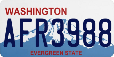 WA license plate AFR3988