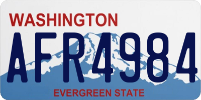 WA license plate AFR4984