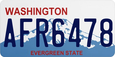 WA license plate AFR6478