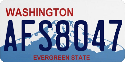 WA license plate AFS8047