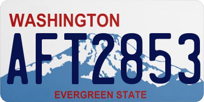 WA license plate AFT2853