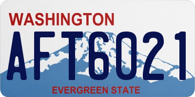 WA license plate AFT6021
