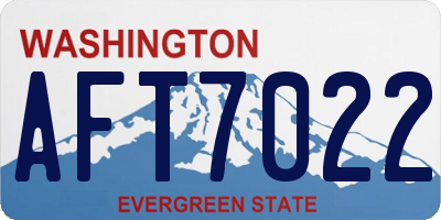 WA license plate AFT7022