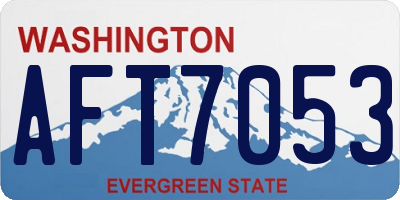 WA license plate AFT7053