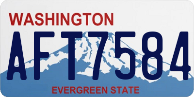 WA license plate AFT7584