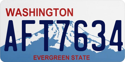 WA license plate AFT7634