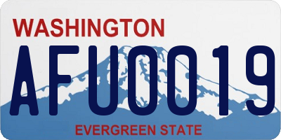 WA license plate AFU0019
