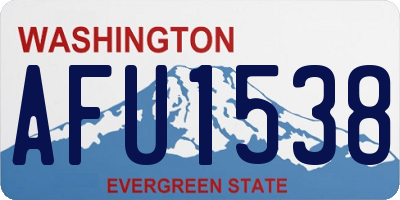 WA license plate AFU1538