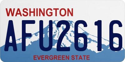 WA license plate AFU2616