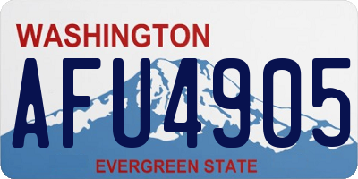 WA license plate AFU4905