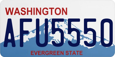 WA license plate AFU5550