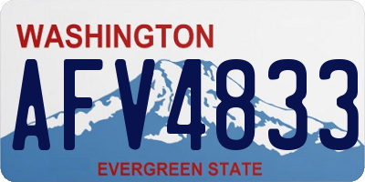 WA license plate AFV4833