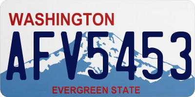 WA license plate AFV5453