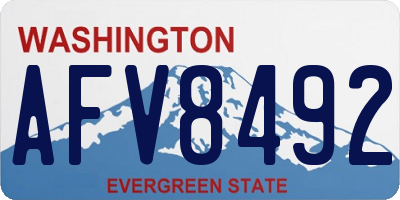 WA license plate AFV8492