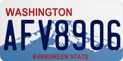 WA license plate AFV8906