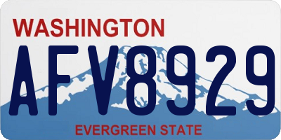 WA license plate AFV8929