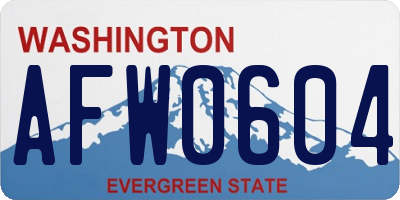 WA license plate AFW0604