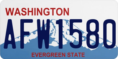 WA license plate AFW1580