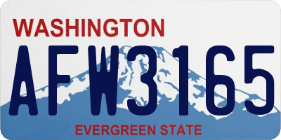 WA license plate AFW3165