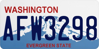 WA license plate AFW3298