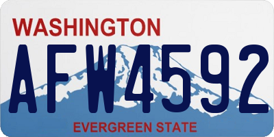 WA license plate AFW4592