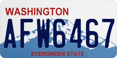 WA license plate AFW6467