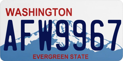 WA license plate AFW9967