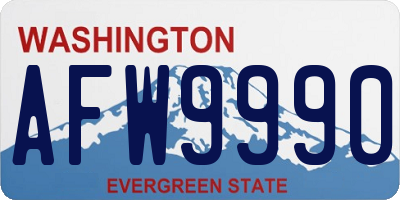 WA license plate AFW9990