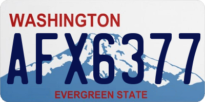 WA license plate AFX6377