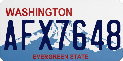 WA license plate AFX7648