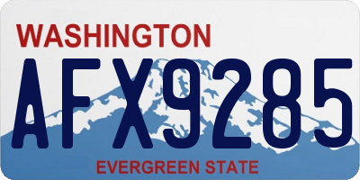 WA license plate AFX9285
