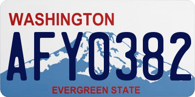 WA license plate AFY0382