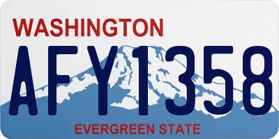 WA license plate AFY1358