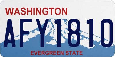 WA license plate AFY1810
