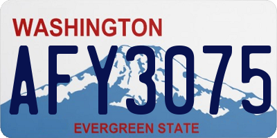 WA license plate AFY3075