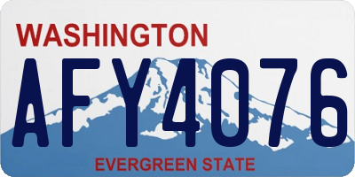 WA license plate AFY4076