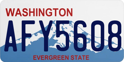 WA license plate AFY5608