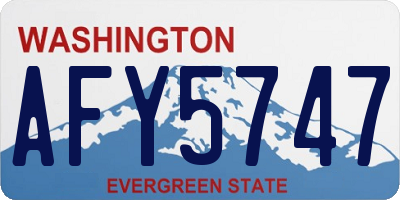 WA license plate AFY5747